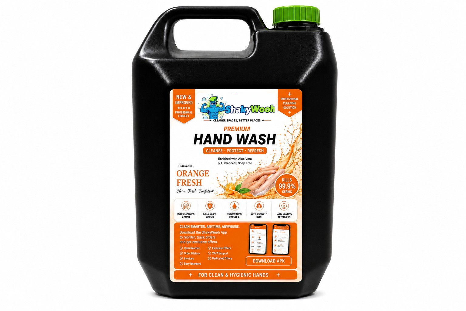 Shakywooh Premium Orange Fresh Hand Wash | 5L